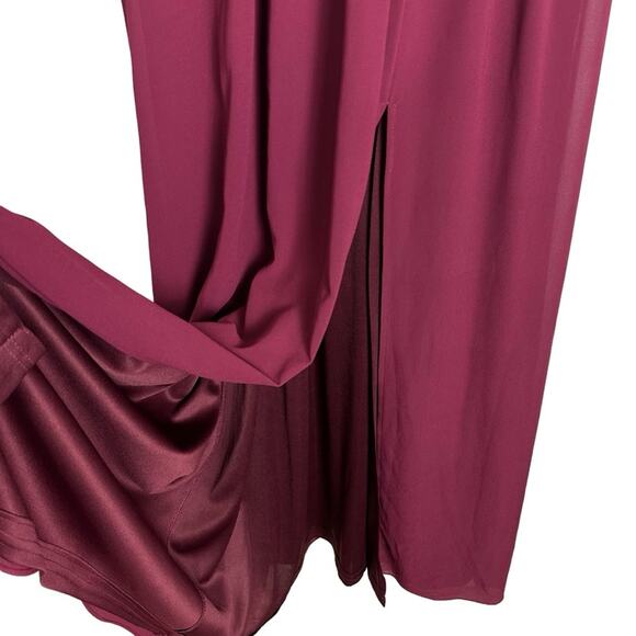 Lulu’s Lost in the Moment Maxi Gown Burgundy Bridesmaid Dress Size Small NWT - Picture 10 of 15